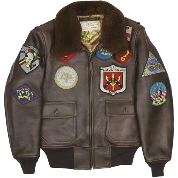 AVIREX TOPGUN トップガン フライトジャケット ブラウン M 刺繍 AVIREX アヴィレックス 50周年モデル G-1 TOP GUN トップガン