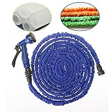 Yozoo Deluxe Latex Flexible Expandable Magic Garden Water Hose with 7 Functions Spray Nozzle and Shu