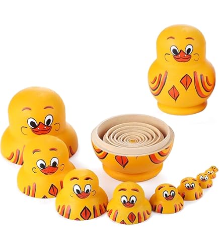 Amazon.co.jp: GINTBN 積み上げアヒル、10個 木製イエローアヒル