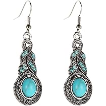 Amazon | 【11. アリゾナ ターコイズ ドロップカット ピアス