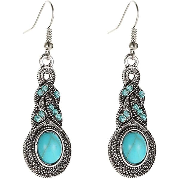 ターコイズ ピアス ダイヤ0.02ct silver925 揺れる Amazon