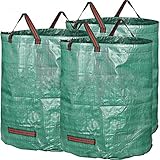 KKlewu 3枚入れ ガーデン バケツ 丸大 最大容量 272L 収草用 枯れ葉 集草 バッグ