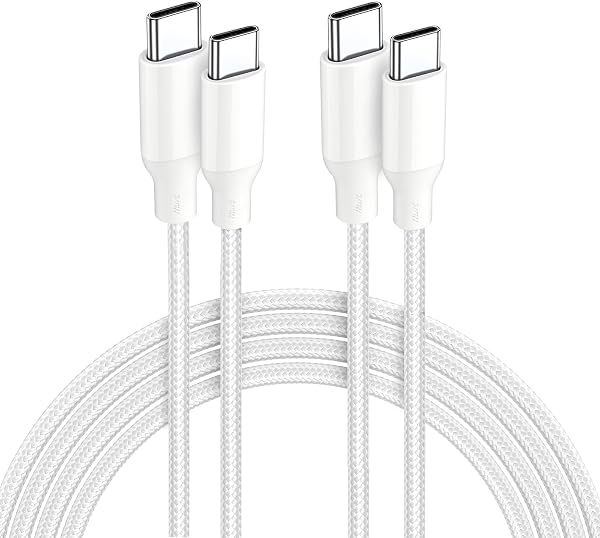 【2本セット】FEEKI USB C & USB C ケーブル タイプc 240W PD超急速充電対応 高耐久編み 断線防止 高速データ転送 Type-Cケーブル for iPhone 17/16/15/MacBook/iPad/Galaxy/Sony/Google Pixel 等各種対応 (1m ホワイト) - 1