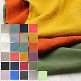 100%リネン カラーピュアリネン 無地リネン生地 50cm単位 レンガ/23134