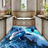 lhdlily Waveドルフィン浴室寝室床3d壁紙ノンスリップ防水Wear床壁画 LHDLily-561616981-13287