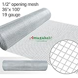 1 / 2ハードウェア布36 x 100 19ゲージ亜鉛メッキ溶接ワイヤメタルメッシュロール野菜ガーデンウサギフェンシングSnakeフェンスfor Chicken RunクリッターRattlesnak