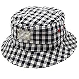 Grin Buddy 総柄サマーレジャーハット【GZH-8539】 (52cm, ブラック（チェック柄）)