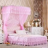 royal- U字型釣りロッドTelescopic Mosquito Net three-door Singleダブル暗号化Thickeningステンレススチールブラケットピンク 1.8*2.2m b