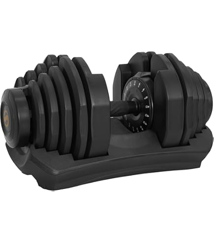 Amazon | ライシン 片手で16段階変更 アジャスタブル ダンベル 可変式