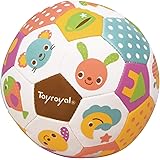 トイローヤル ふわふわボール(大) 鈴入り 音が鳴る ( 当たっても痛くない / 柔らかい ) カラフル どうぶつ柄 ( おおきめ ボール / 室内遊び ) 赤ちゃん ベビーボール