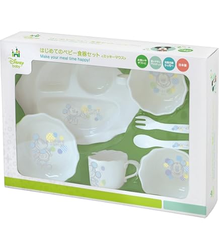 Amazon.co.jp: 錦化成 ベビー食器セット ミッキーマウス まんぞく Amazon.co.jp: 錦化成 ベビー食器セット ミッキーマウス まんぞく