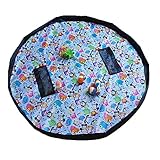 llzjおもちゃストレージバッグKids ToysオーガナイザーBaby RugポータブルLarge Tidyバッグストレージ巾着遊びマット子供家庭用クイックポーチソートアウトナイロン、D