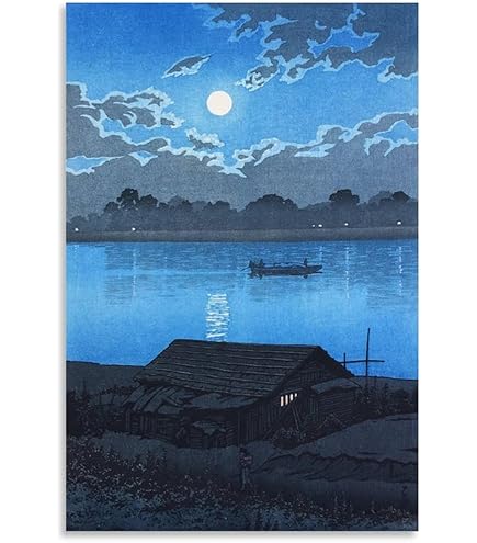 Amazon.co.jp: 川瀬巴水 「井の頭の春の夜」 版画 大判ポスターサイズ