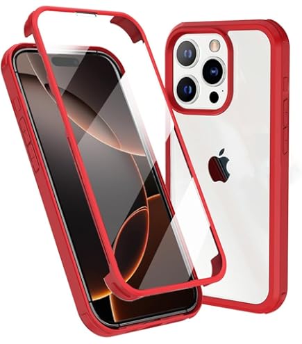 Amazon.co.jp: MQman iPhone16 Pro Max ケース 両面透明 前面ガラス+