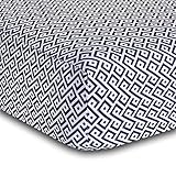 BreathableBaby Diamond Design Fitted Crib Sheet, Navy