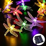 リーダーテク(lederTEK) ソーラー 防雨防水型 カラー トンボ形 電飾 イルミネーション LED 4.8m 20球 8点滅モデル クリスマス ライト 新年 飾り付け