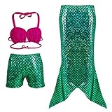 (ビグッド)Bigood 子供水着キッズ 女の子 人魚ガールズ コスチューム 人魚姫変装 ビキニ セパレート スイムウェア 3点セット 写真服 撮影服 プール女児水泳（タイプB*140）