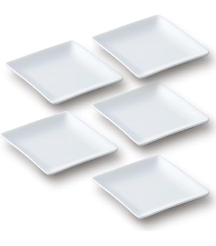 Amazon | 【5枚セット】スクエアー プレート13cm ホワイト 小皿 角皿