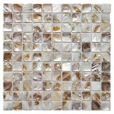 art3d Decorativeモザイクタイル12 " x 12 "カラフルな川ベッドNatureパールシェルモザイクダイヤモンドBacksplashes用6個パック