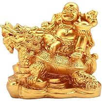 布袋様と龍神様 Amazon｜布袋さん 置物 七福神 オブジェ インテリア 龍亀に座っ