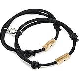 ORFAN Custom Couples Bracelet Adjustable Attract Couples Bracelet Personalized Engraved Love Bracelet for Men and Women