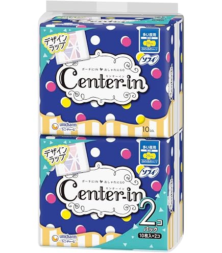センターイン ふわふわ 生理用ナプキン 羽つき 多い日の夜用