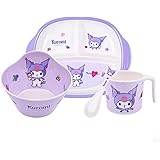 クロミ ちゃん 食器セット 子供用 家庭用 ボウル プレート 箸 カップ スプーン 食器 耐衝撃 茶碗 皿 カップ スプーン 人気 かわいい アニメ グッズ 入学ギフト 男の子 女の子 プレゼント 出産祝い