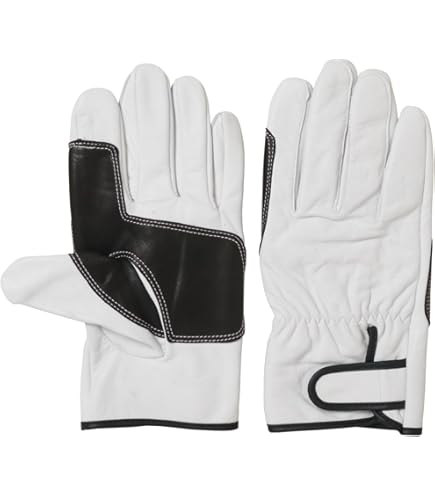 Amazon.co.jp: 革手袋 白馬印 消防・レスキュー用 R-1 ラム革手袋 L