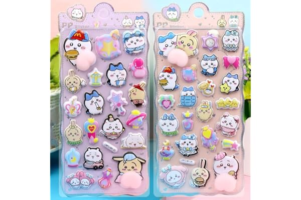 loong おしりぷにぷにシール かわいい ぷくぷく キャラクター 3D マシュマロ ふわふわ もちもち もっちりスクイーズ ステッカー シール帳 デコレーション 2セット J