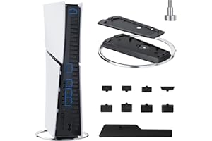 PS5 Slim/PS5 縦置きスタンド，TanReginal ps5 スタンド PS5本体全機種に対応，(安定性と転倒防止、合金ステンレス、高硬度ABSコンポジット樹脂)ps5 縦置きスタンド 新型，ps5 スタンド 縦置き，ps5 周辺機器（ネジ
