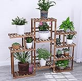 多層着陸ソリッドウッドフラワーラックバルコニーインテリアモダンリビングルームフラワーラックプラントシェルフ ( 色 : #1 )