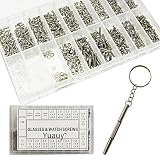 Yuauy 1000pcs TinyネジナットAssortment修復ツールMicro眼鏡Sunglass眼鏡時計キットセットステンレススチールScrewdriver Glasses