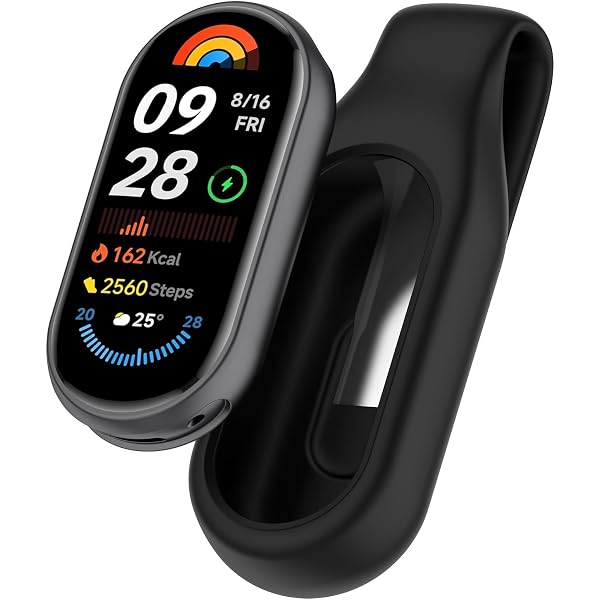Amazon | Mi Band 7 6 5用耐衝撃シリコンケース、2穴ネックレス