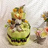 おむつケーキ　2段　Happy Lime (はじめての肌へのいちばんSサイズ)