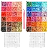 アイロンビーズ 2箱 2.6mm 約24000粒 パーラービーズ DIY手芸 キット 誕生日プレゼント ビーズプレート2個 ピンセット付き (3)