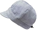乳児用キャスケット 春夏秋用 サイズ調整可能　５０＋UPF日焼防止帽子　 (S：０—９ヶ月, 綿キャスケット: グレー網目模様)