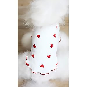 PetGround 犬 服 ハート フリル スカート シャツ 犬の服 ドッグウェア Dog clothes (XS, 赤…