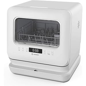モーソー 食器洗い乾燥機 工事不要 水タンク式食洗機 除菌率99.9% 6つの洗浄コース ドライキープ搭載 液晶表示 分…