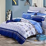 CHENGYI 青い船のパターン綿のキルトカバーシングルピース学生ホーム秋と冬のキルトのカバー ( サイズ さいず : 200*230センチメートル )