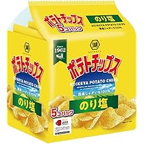 ポテトチップス　湖池屋　じゃがいもと塩　25g　１袋パック（5袋入り） Amazon.co.jp: 湖池屋 5個パック ポテトチップス のり塩 125g(25g×5袋