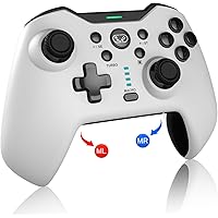 Switch コントローラー 「2023年末新登場」 スイッチ プロコントローラー 背面ボタン4つ付き マクロループ機能 自動連射 Bluetooth5.0接続 6軸ジャイロセンサー プログラム編集 本体スリープ解除 Switch/Android/i