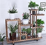 フラワーラック防錆ソリッドウッドウッドリビングルームフラワーポットラック多層フロアバルコニーフラワーシェルフ ( 色 : #2 )