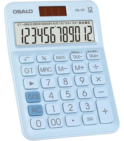 Amazon.co.jp: カラフル電卓 ペールブルー 12桁 ミニジャストタイプ MW