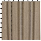 アイリスプラザ ジョイントタイル 並行溝付 人工木 ベージュ 27枚セット