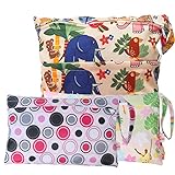 KF Baby Waterproof Cloth Diaper Travel Wet Dry Bag, Small Large Combo, Set of 3 by KF baby