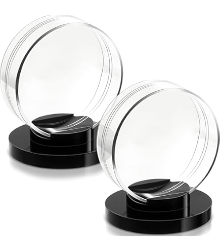 LuxRound Hockey Puck Display Case With Led Light Clear - View #6