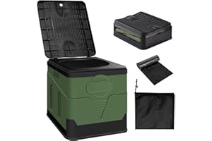 UYTON 簡易トイレ 災害用 非常用トイレ 防災トイレ 仮設トイレ 折りたたみ 33×29×30cm 処理袋12枚付き ポータブルトイレ 耐荷重150kg 多機能トイレ 蓋付き 匂わない 清潔保つ 持ち運び便利 携帯トイレ 非常用 災害用 防災グッ