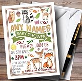 ウッドランド動物フォレストInvitationsベビーシャワー招待状 150 Invitations