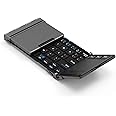 iClever Bluetooth ワイヤレス キーボード 折り畳み モバイルキーボード タッチパッド付き マルチペアリング USB ipad ミニキーボード コンパクト アルミ製 Windows/Android/iOS/Mac など対応 (ブラック