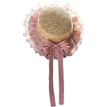 トーションレースとグログランリボンのカンカン帽 ピンク アースマジック EARTHMAGIC サテンロゴリボンカンカン帽 アカ